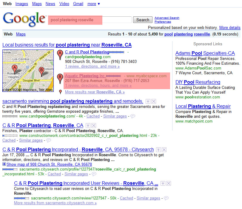 More Google Placement
