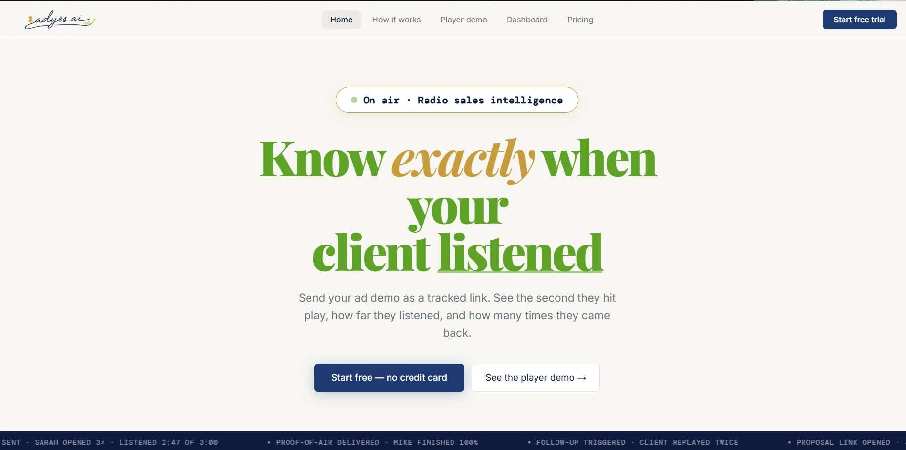 Adyes ad tracking web app